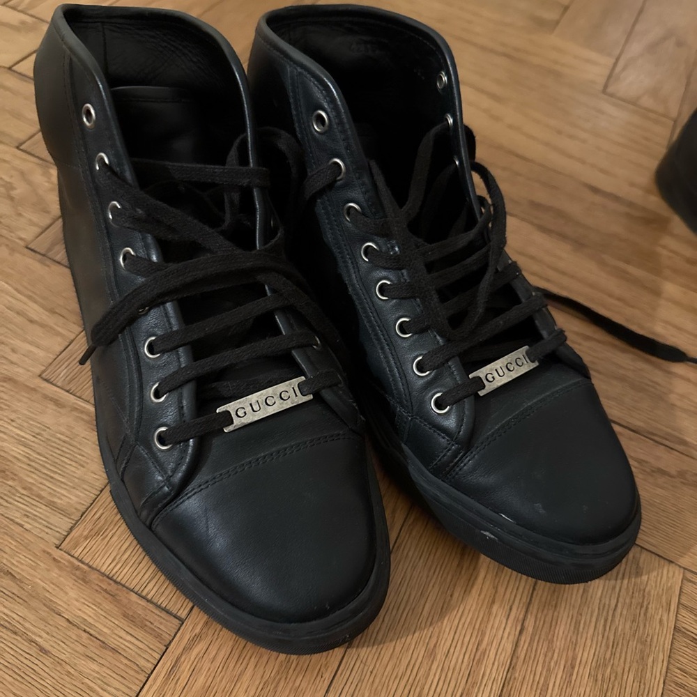 Gucci Black Leather Men's Sneakers